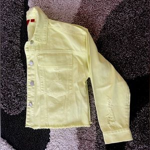BRIGHT YELLOW Jenifer Lopez Jean Jacket